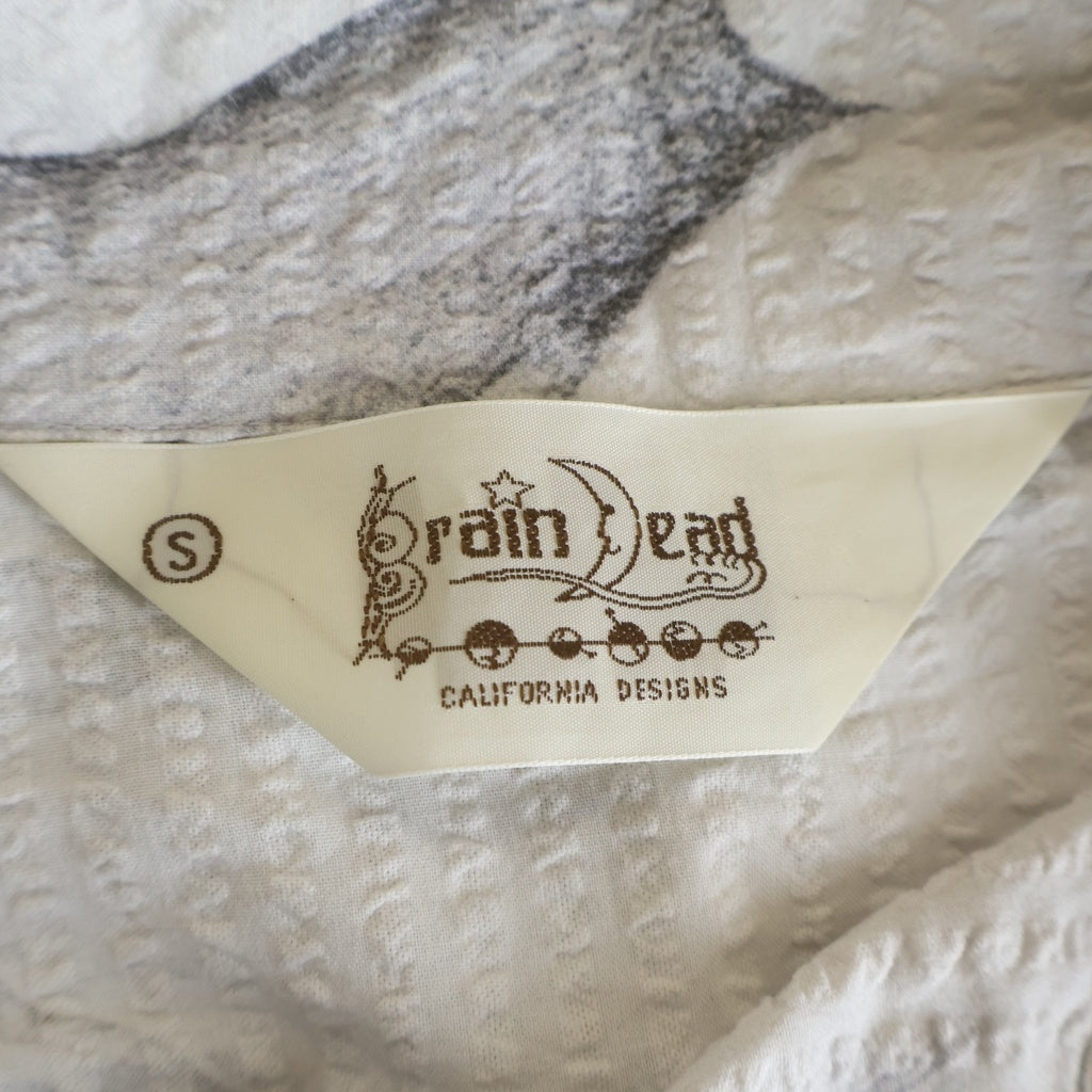 BRAIN-DEAD(ブレインデッド) 25SS DRAGONSPEAKER S/S SHIRT ドラゴンスピーカー オープンカラー 開襟半袖シャツ グレー