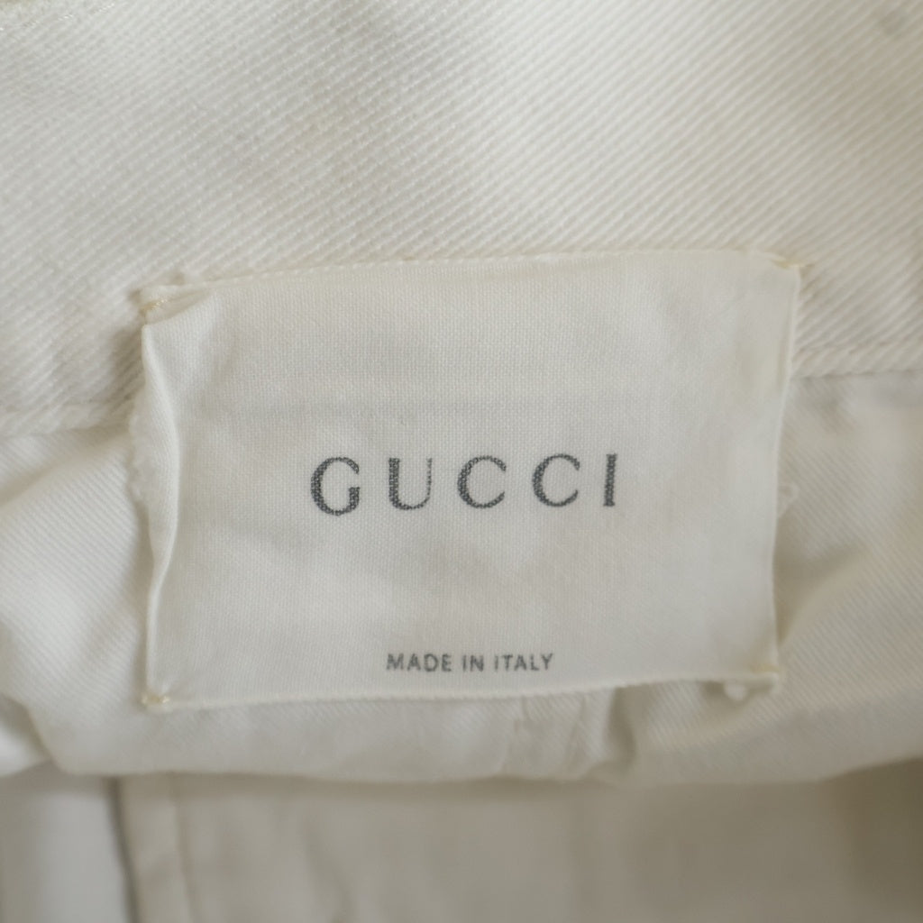 GUCCI(グッチ) Stripe Cotton Shorts サイドライン ショーツ ハーフパンツ ホワイト レディース 527632 XRB86