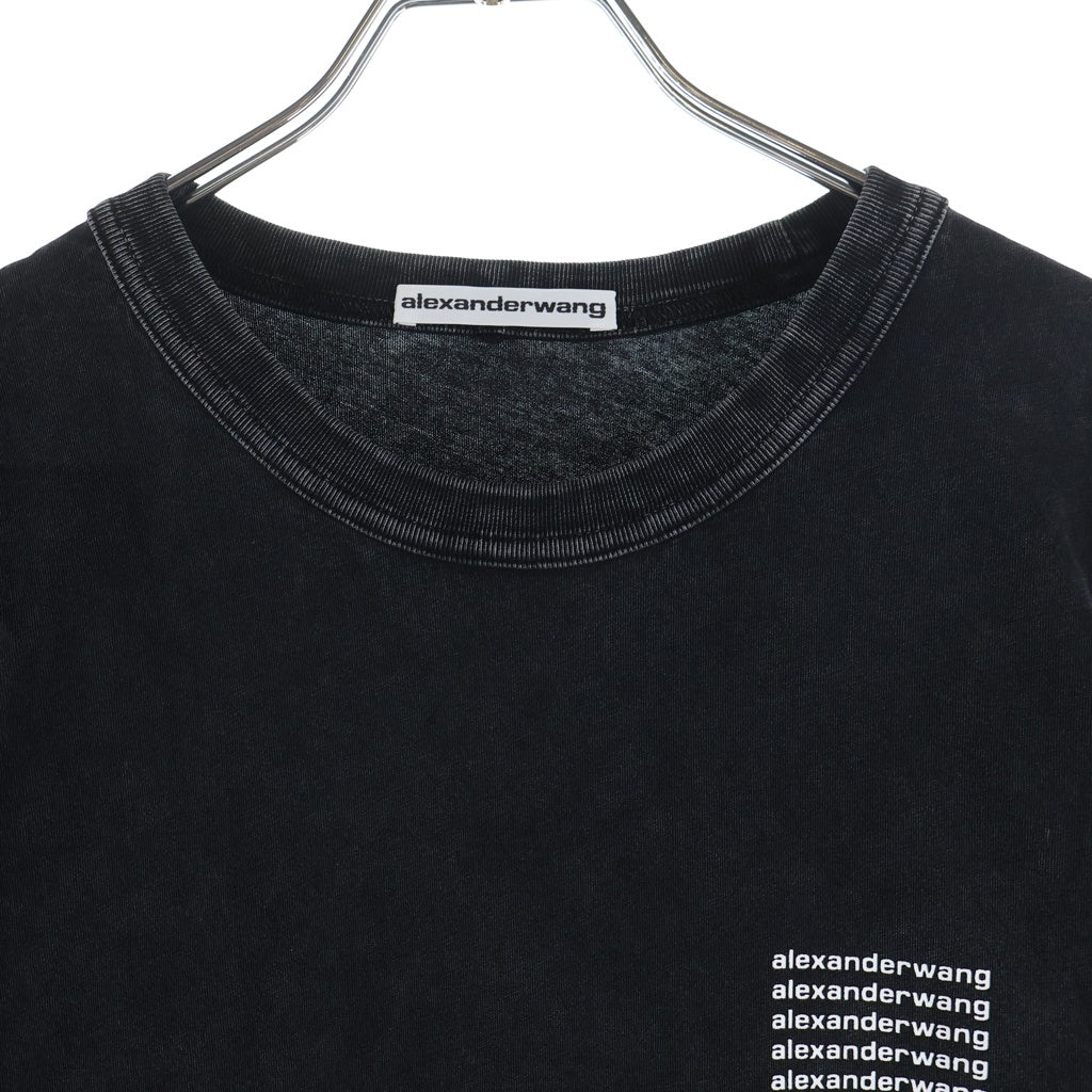 ALEXANDER WANG(アレキサンダーワン) Cropped T-Shirt フェード加工 クロップド半袖Tシャツ グレー