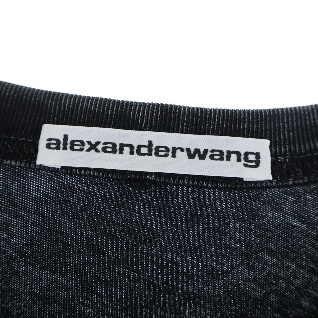 ALEXANDER WANG(アレキサンダーワン) Cropped T-Shirt フェード加工 クロップド半袖Tシャツ グレー