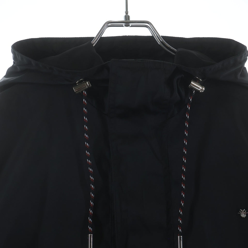 Dior HOMME(ディオールオム) 17AW Bee Nylon Hooded Coat ナイロンロングコート フーディー ブラック 733C302A3962