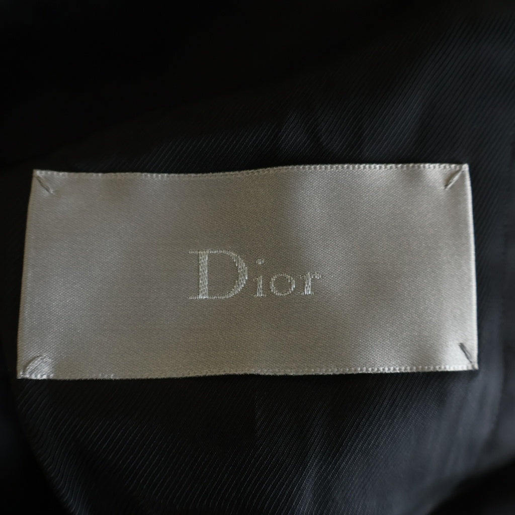 Dior HOMME(ディオールオム) 17AW Bee Nylon Hooded Coat ナイロンロングコート フーディー ブラック 733C302A3962