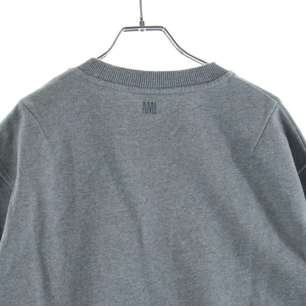 AMI Alexandre Mattiussi(アミアレクサンドルマテュッシ) Sweatshirt ハートロゴ クルーネックスウェットトレーナー グレー A21HJ007.730