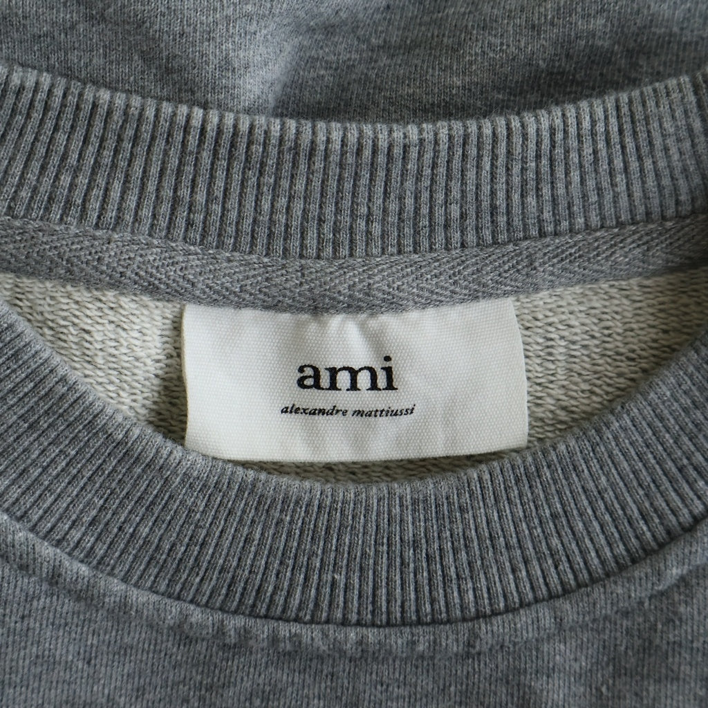 AMI Alexandre Mattiussi(アミアレクサンドルマテュッシ) Sweatshirt ハートロゴ クルーネックスウェットトレーナー グレー A21HJ007.730
