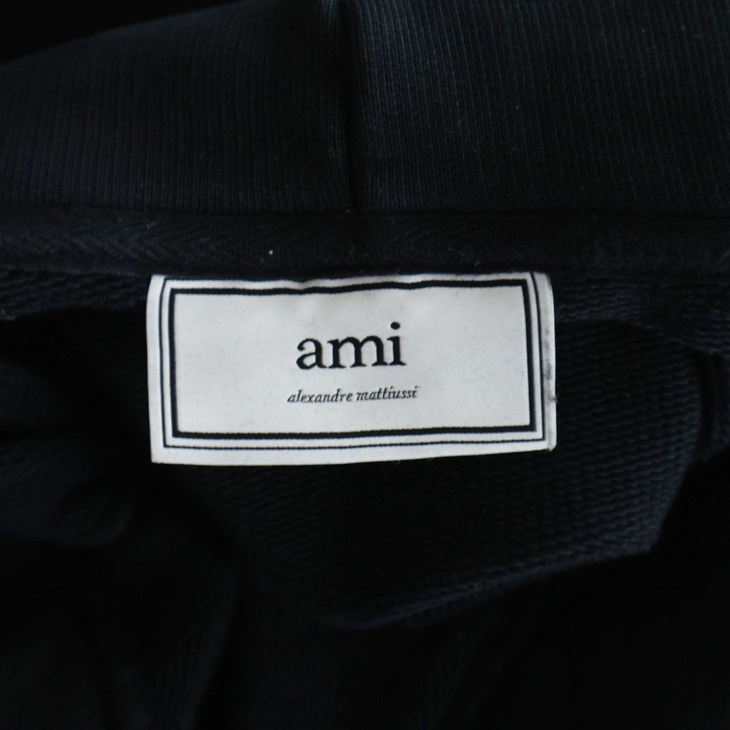 AMI Alexandre Mattiussi(アミアレクサンドルマテュッシ) Hoodie ハートロゴ プルオーバースウェットパーカー フーディー ブラック A20HJ057.747