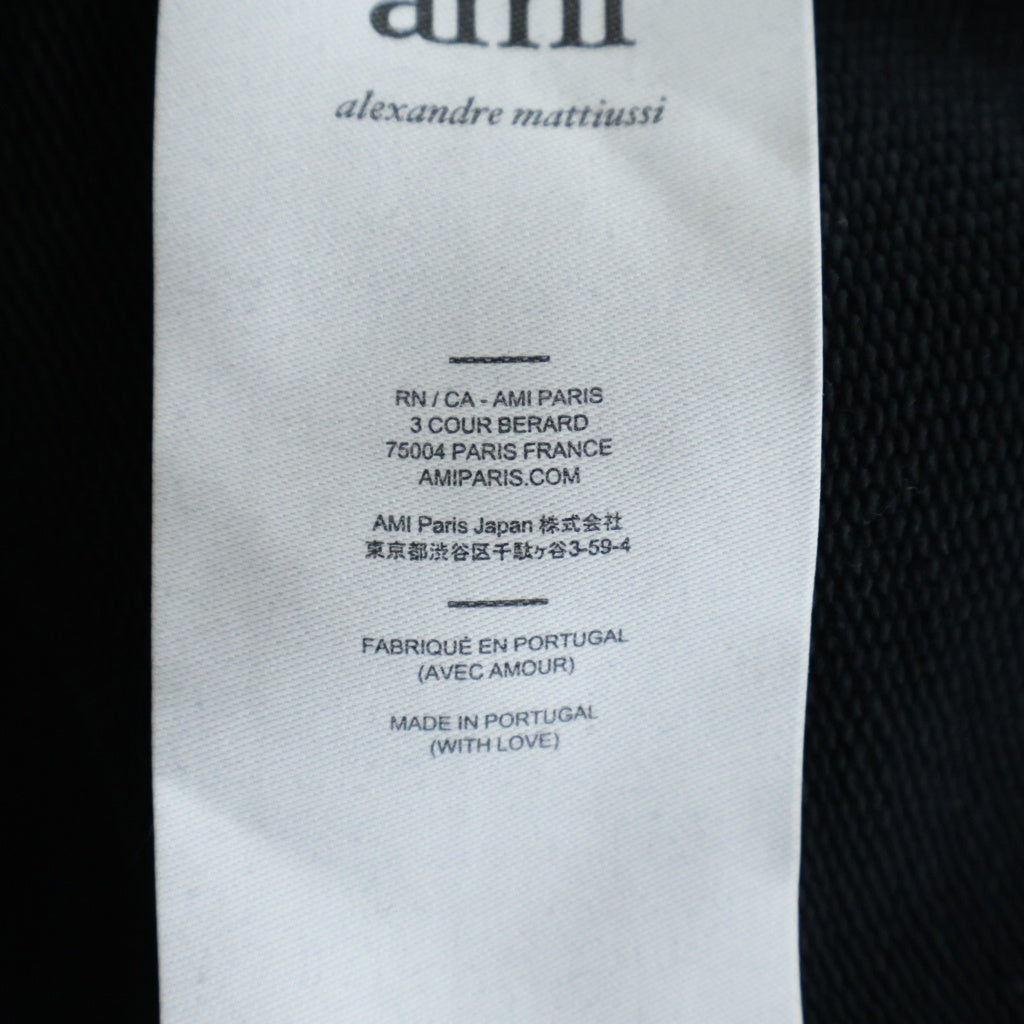 AMI Alexandre Mattiussi(アミアレクサンドルマテュッシ) Hoodie ハートロゴ プルオーバースウェットパーカー フーディー ブラック A20HJ057.747