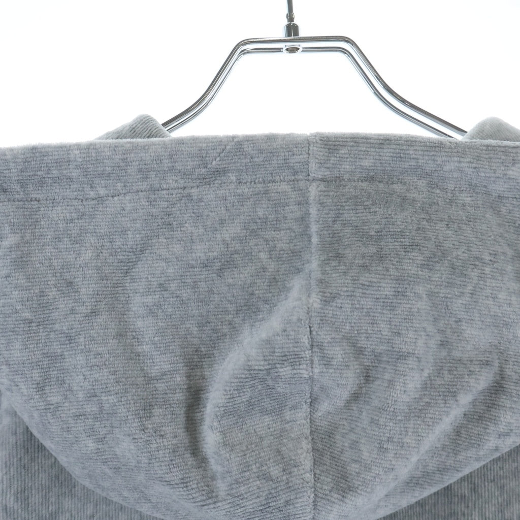 ALEXANDER WANG(アレキサンダーワン) Cropped Corduroy Hoodie クロップド コーデュロイプルオーバーパーカー フーディー グレー レディース