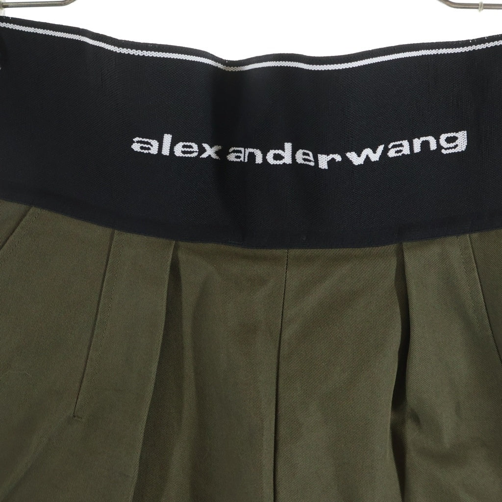 ALEXANDER WANG(アレキサンダーワン) Safari Shorts ウエストロゴ ショーツ ハーフパンツ カーキ レディース 1WC1224450