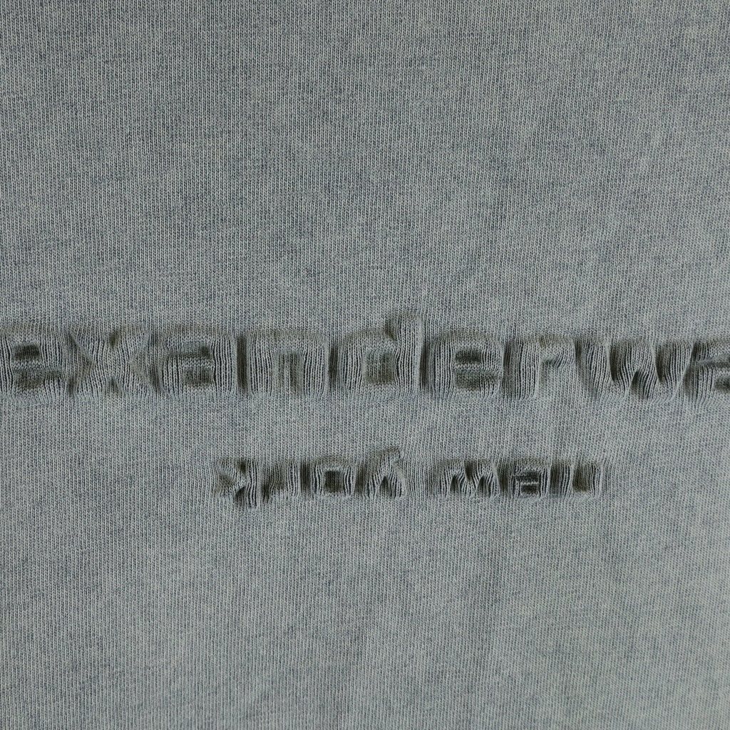 ALEXANDER WANG(アレキサンダーワン) Emboss T-Shirt エンボスロゴ フェード加工 半袖Tシャツ グレー