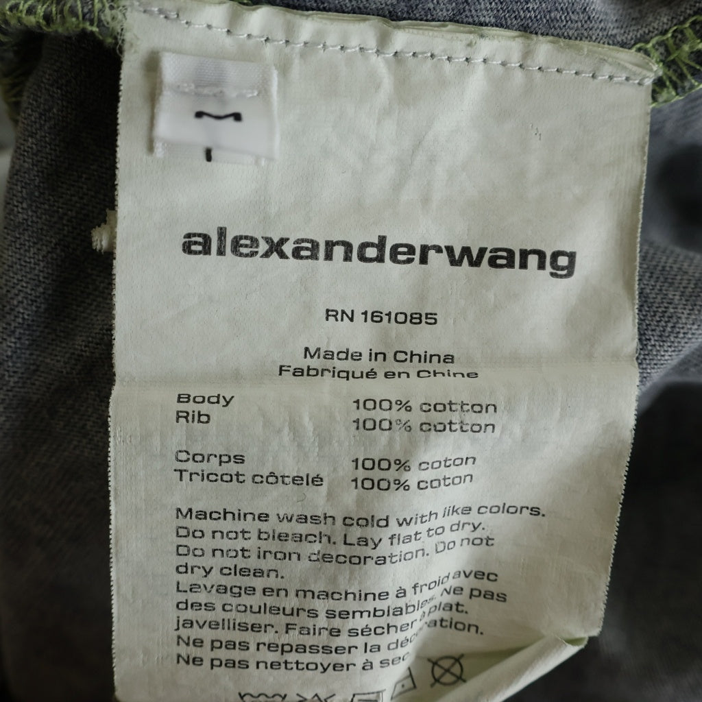 ALEXANDER WANG(アレキサンダーワン) Emboss T-Shirt エンボスロゴ フェード加工 半袖Tシャツ グレー