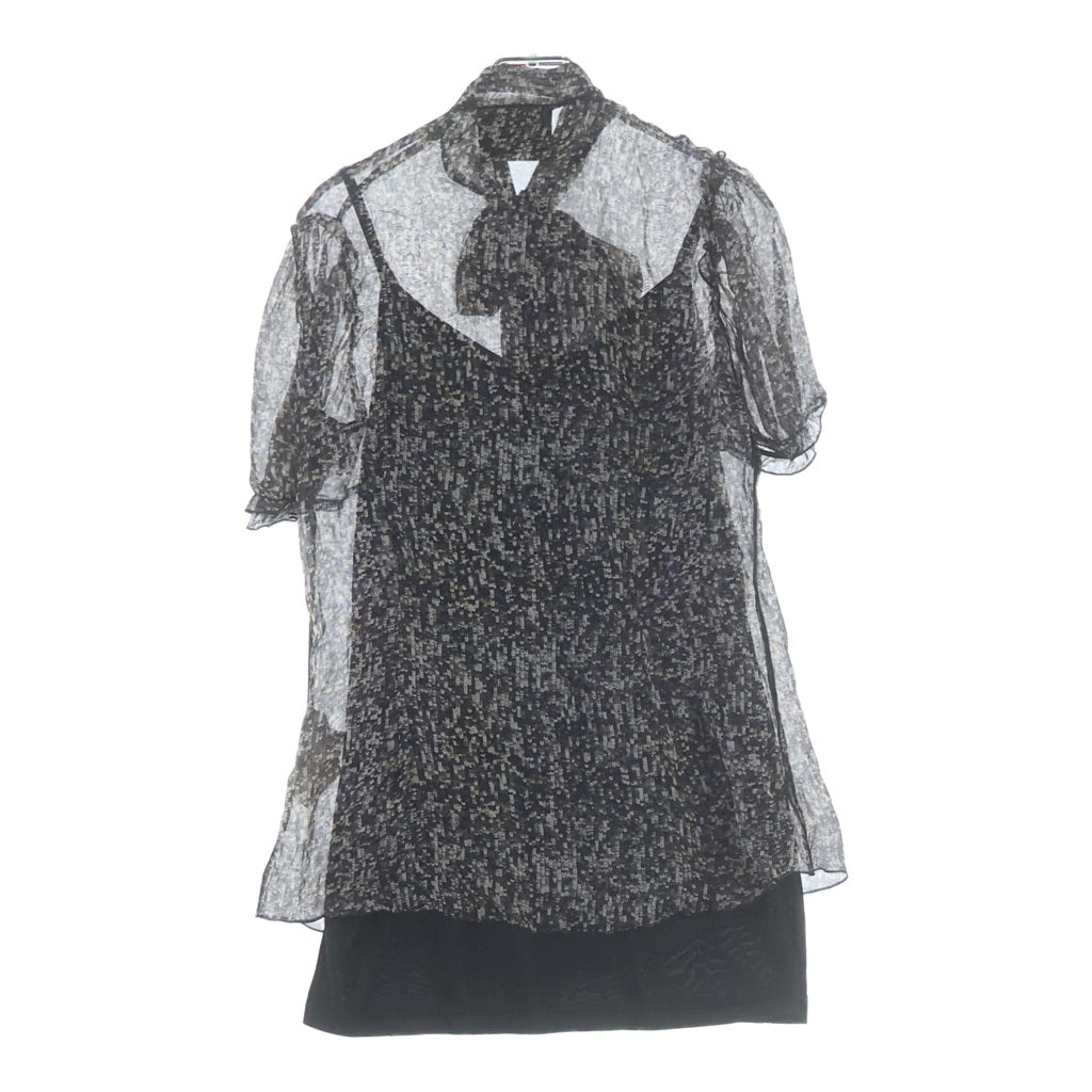 DOLCE & GABBANA(ドルチェアンドガッバーナ) Silk Blouse スパンコール総柄 シルクブラウス 半袖シャツ マルチ レディース SS0423 TS1ED