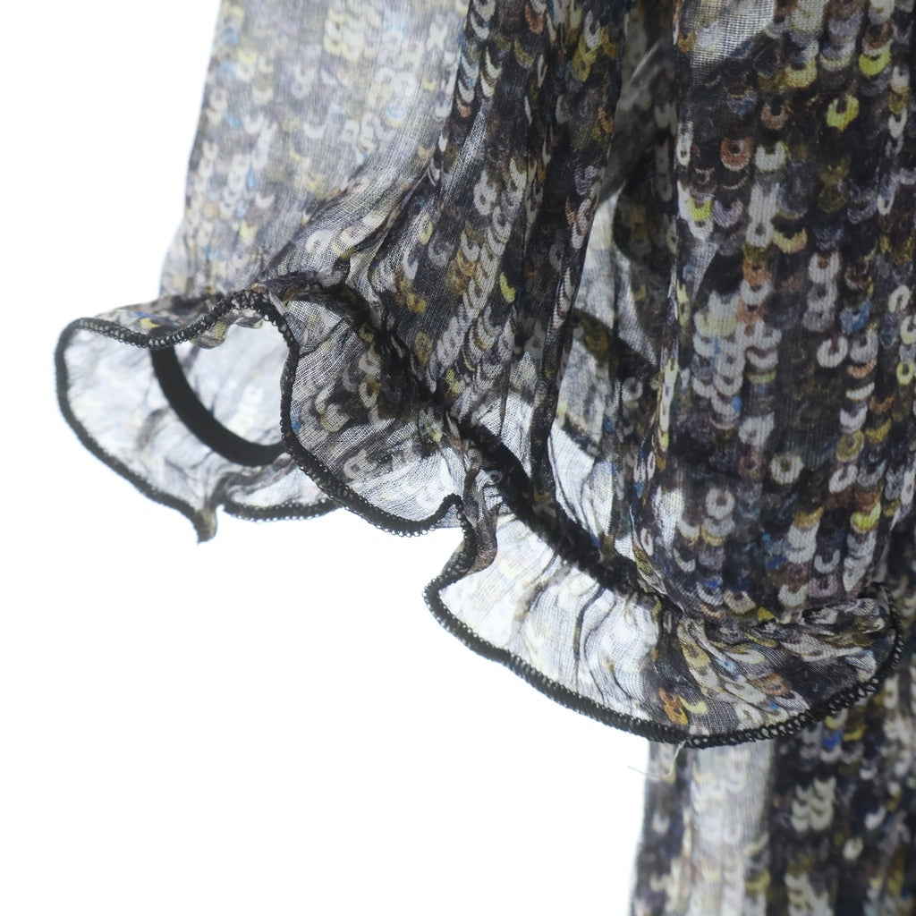 DOLCE & GABBANA(ドルチェアンドガッバーナ) Silk Blouse スパンコール総柄 シルクブラウス 半袖シャツ マルチ レディース SS0423 TS1ED