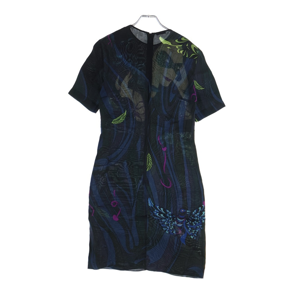 miumiu(ミュウミュウ) Silk Dress 総柄シルクドレス ブラック レディース MF126S