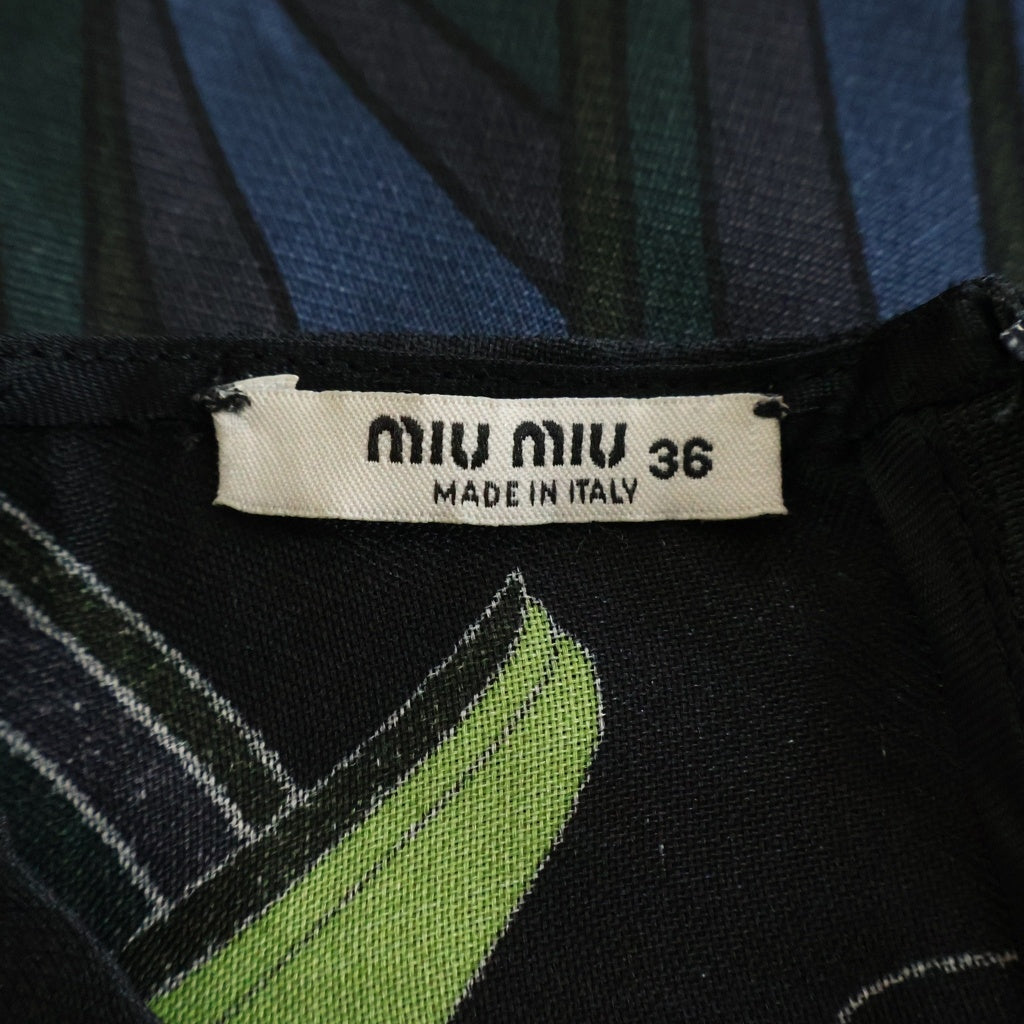 miumiu(ミュウミュウ) Silk Dress 総柄シルクドレス ブラック レディース MF126S