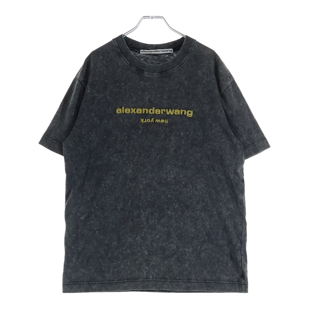 ALEXANDER WANG(アレキサンダーワン) Emboss T-Shirt エンボスロゴ フェード加工 半袖Tシャツ グレー