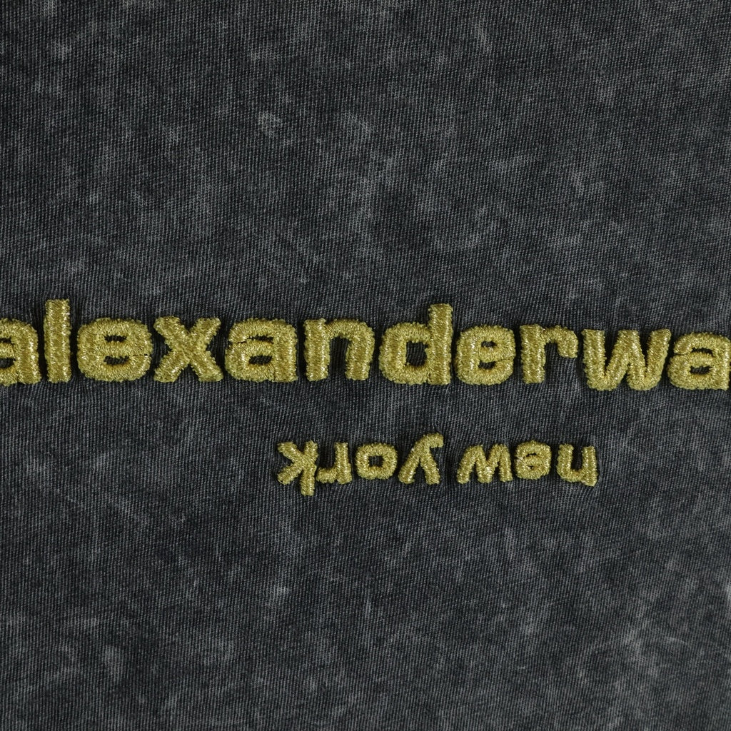 ALEXANDER WANG(アレキサンダーワン) Emboss T-Shirt エンボスロゴ フェード加工 半袖Tシャツ グレー