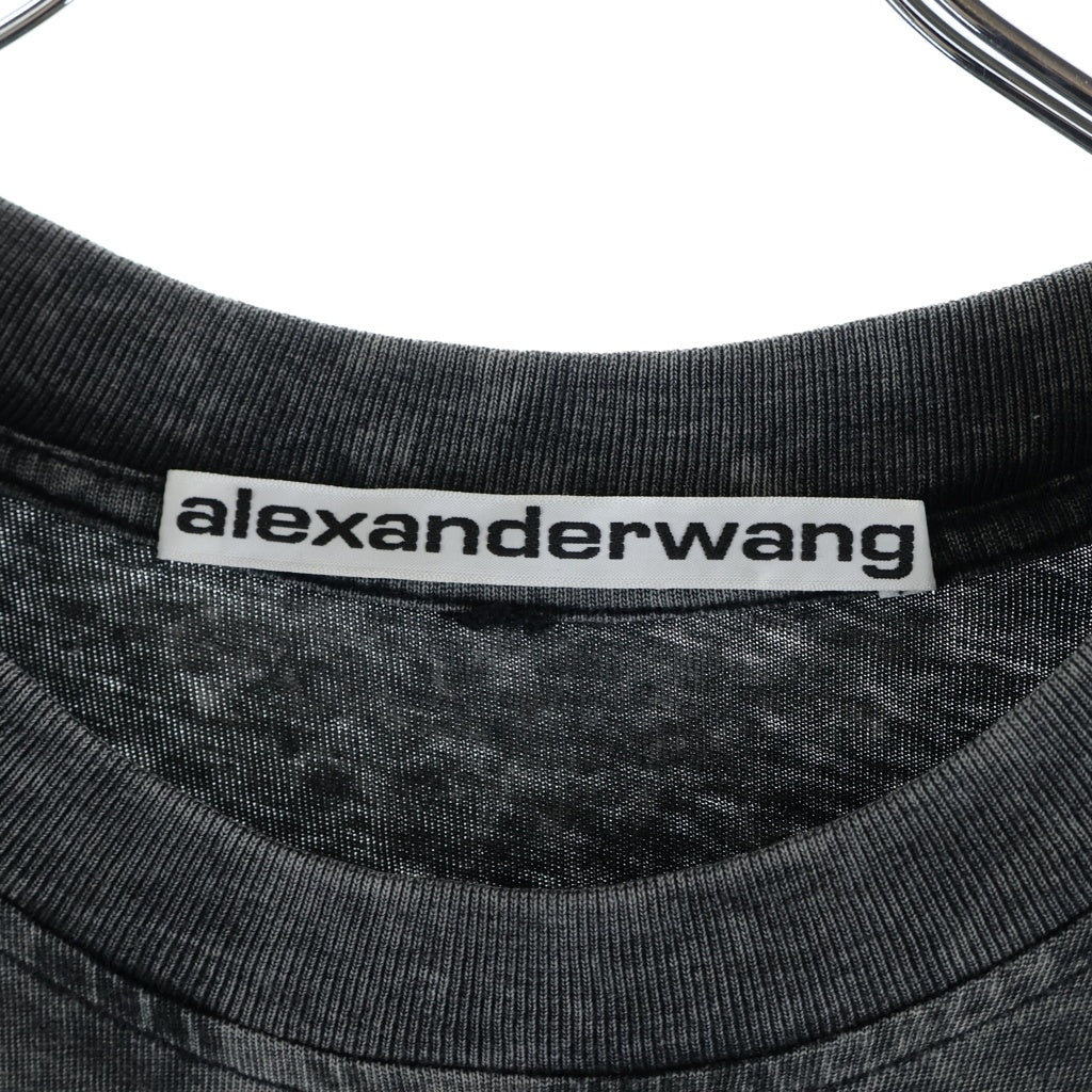 ALEXANDER WANG(アレキサンダーワン) Emboss T-Shirt エンボスロゴ フェード加工 半袖Tシャツ グレー