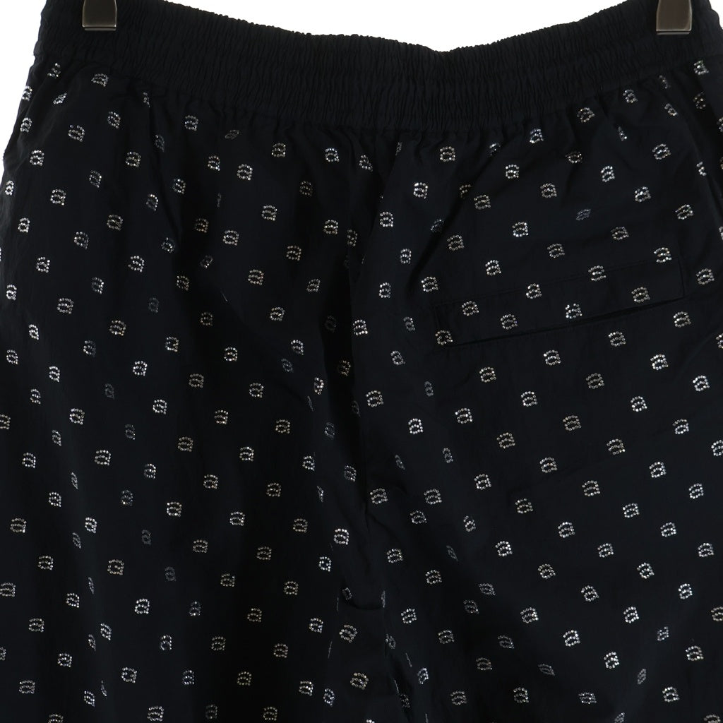 ALEXANDER WANG(アレキサンダーワン) Crystal Jogger Pants ラインストーン装飾 ナイロンパンツ ブラック 1WC2234580