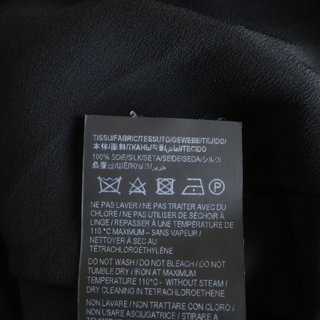 SAINT LAURENT PARIS(サンローランパリ) Uniform Shirt シルク長袖シャツ ブラック レディース 636994 Y100W