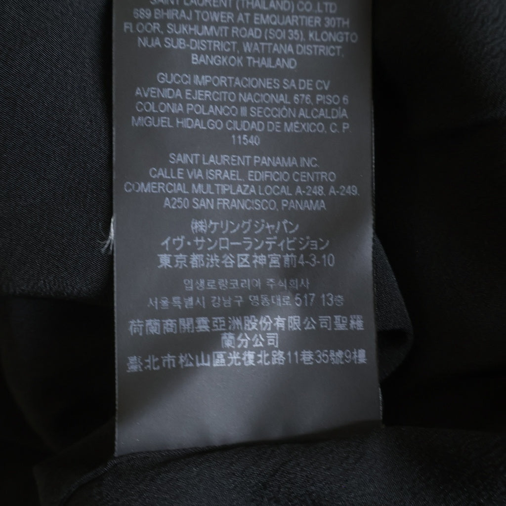 SAINT LAURENT PARIS(サンローランパリ) Uniform Shirt シルク長袖シャツ ブラック レディース 636994 Y100W
