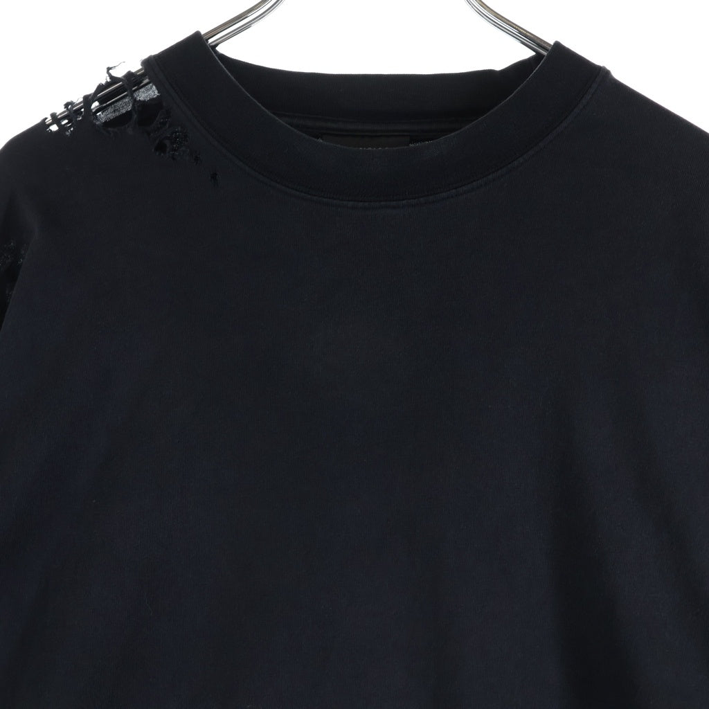 BALENCIAGA(バレンシアガ) 22SS OVERSIZED REPAIRED 704056 TMVA5 オーバーサイズ リペア 半袖Tシャツカットソー ブラック