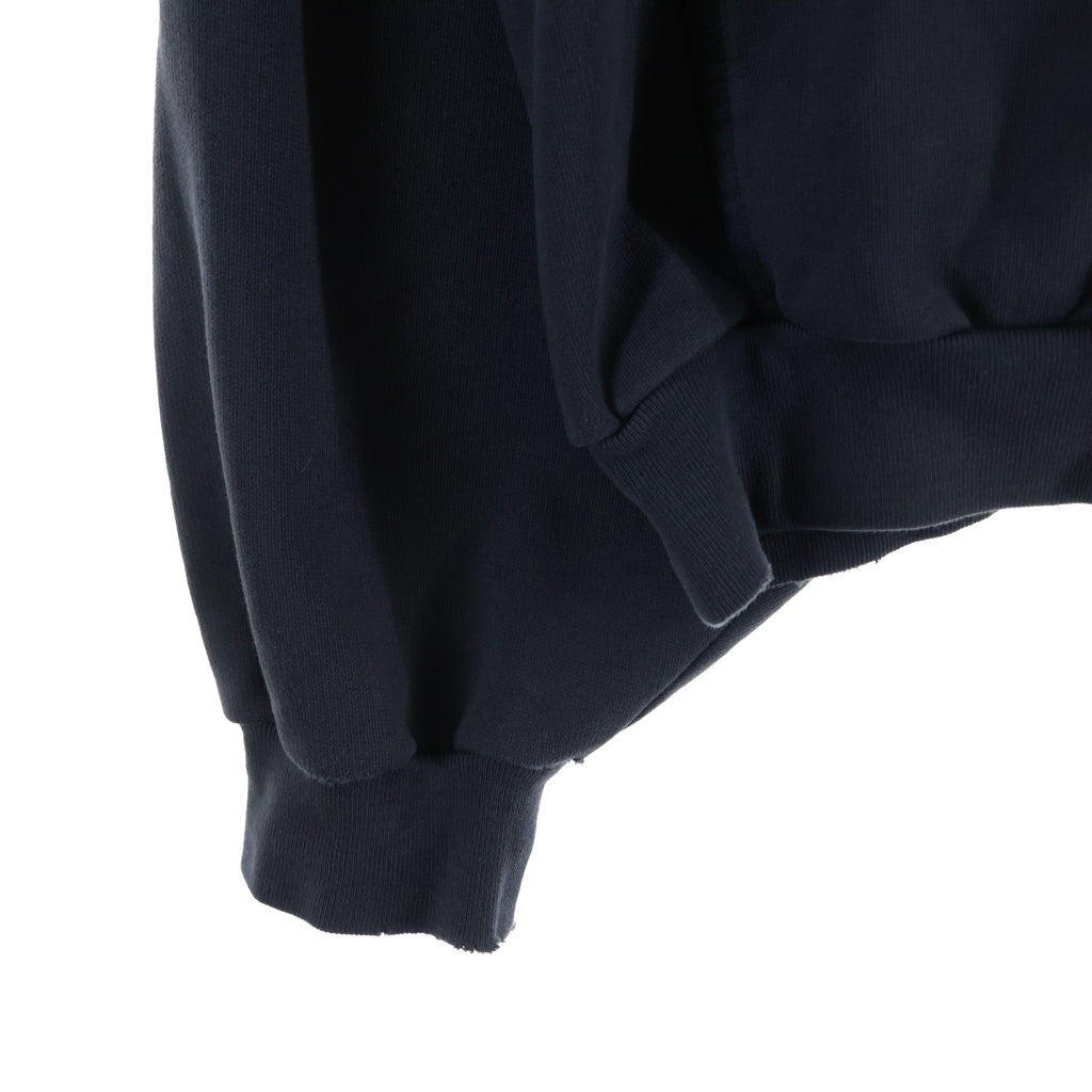 BALENCIAGA(バレンシアガ) 23AW BE KIND ロゴオーバーサイズヴィンテージ加工スウェットプルオーバーパーカー 761458 TPVD6 ブラック