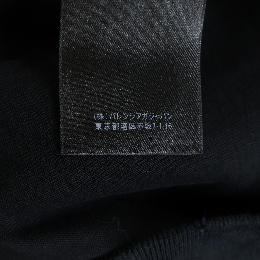 BALENCIAGA(バレンシアガ) 21SS デストロイ加工 ロゴミディアム フリースプルオーバーパーカー 659403 TKVB6 ブラック