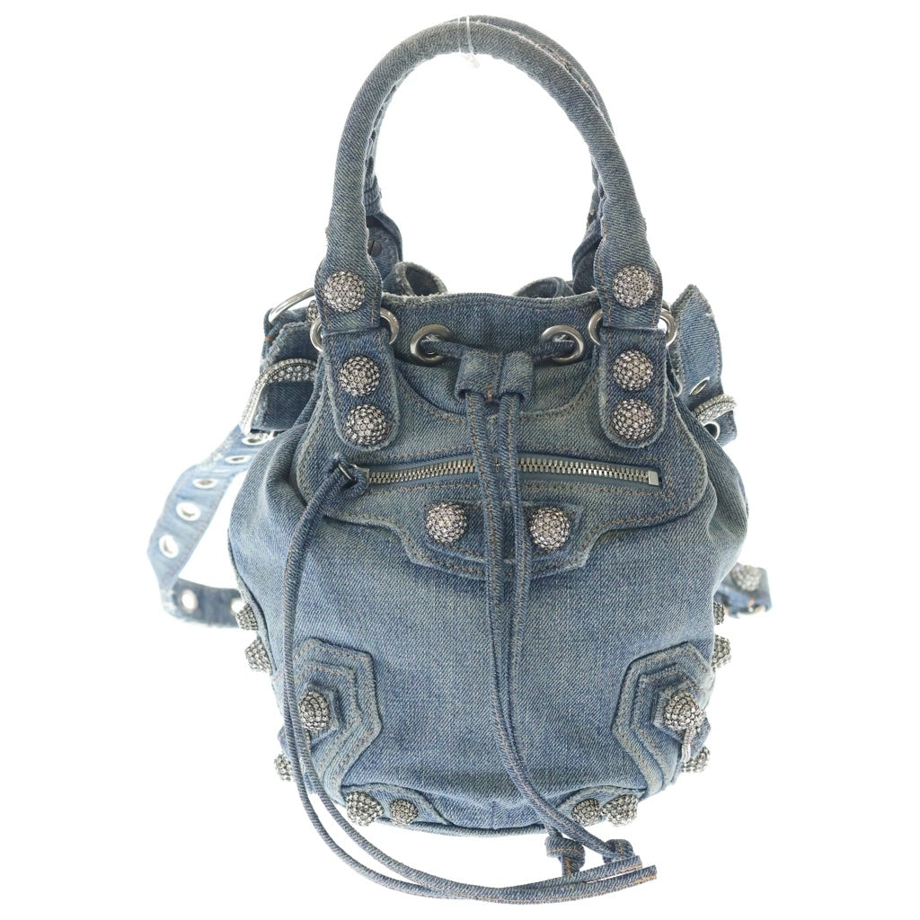 BALENCIAGA(バレンシアガ) LE CAGOLE 702432 4715 ルカゴールXS デニム 2WAYハンドバッグ ショルダーバッグ インディゴ レディース