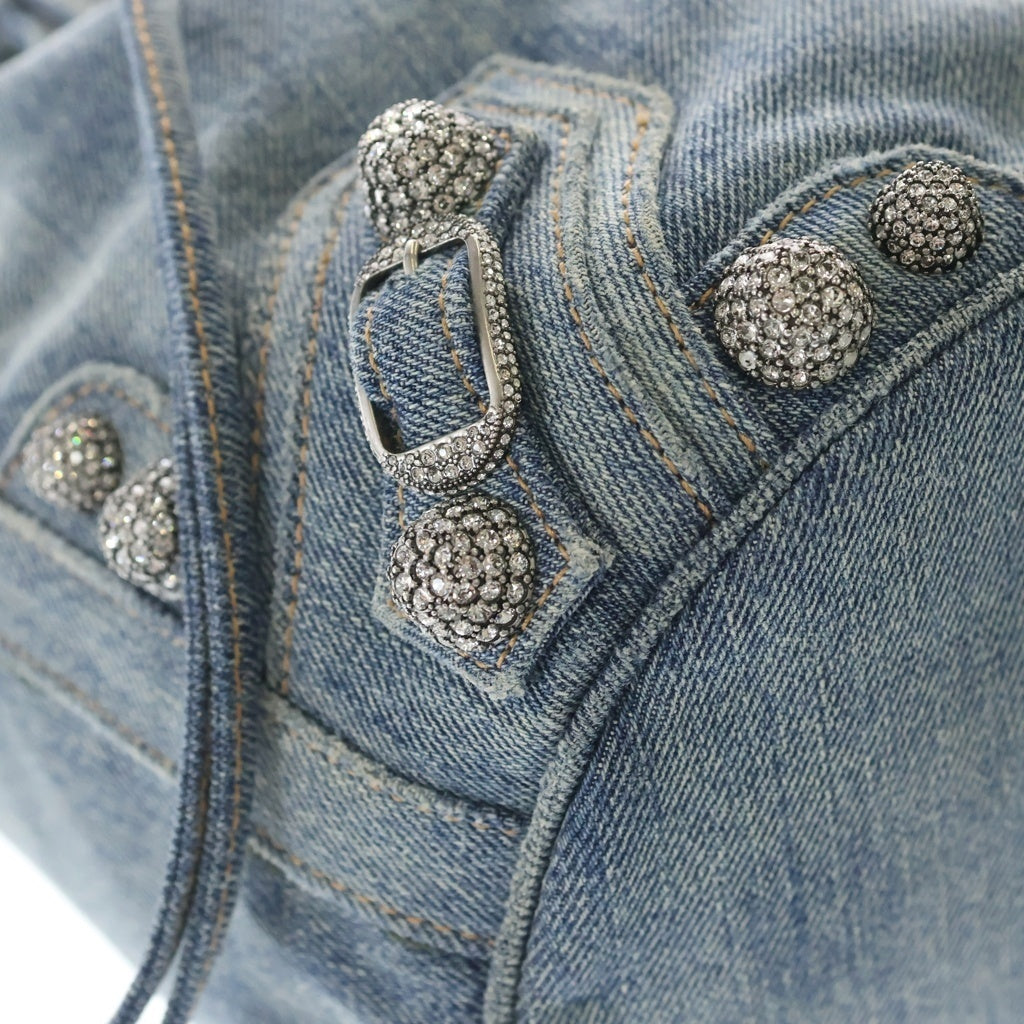 BALENCIAGA(バレンシアガ) LE CAGOLE 702432 4715 ルカゴールXS デニム 2WAYハンドバッグ ショルダーバッグ インディゴ レディース