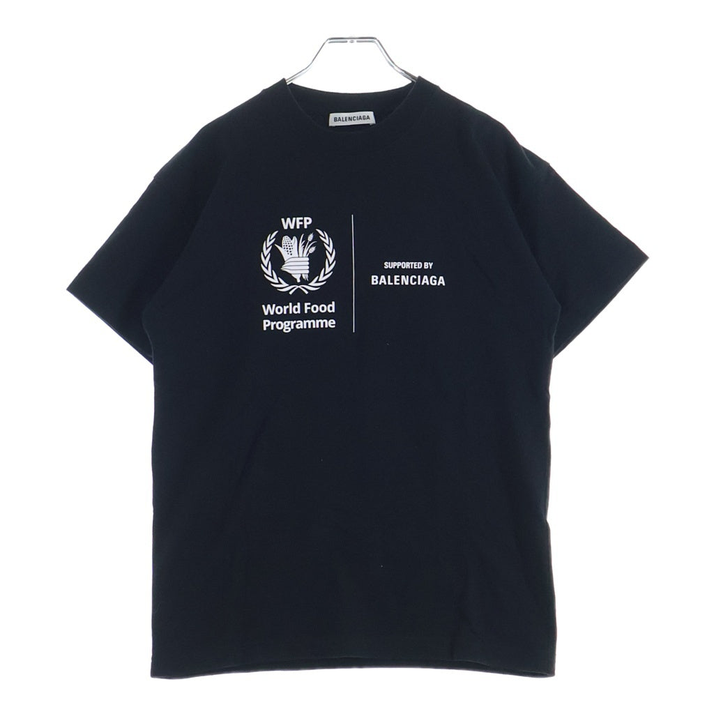 BALENCIAGA(バレンシアガ) WORLD FOOD PROGRAMME 612965 THV84 WFP プリントTシャツ 半袖カットソー ブラック