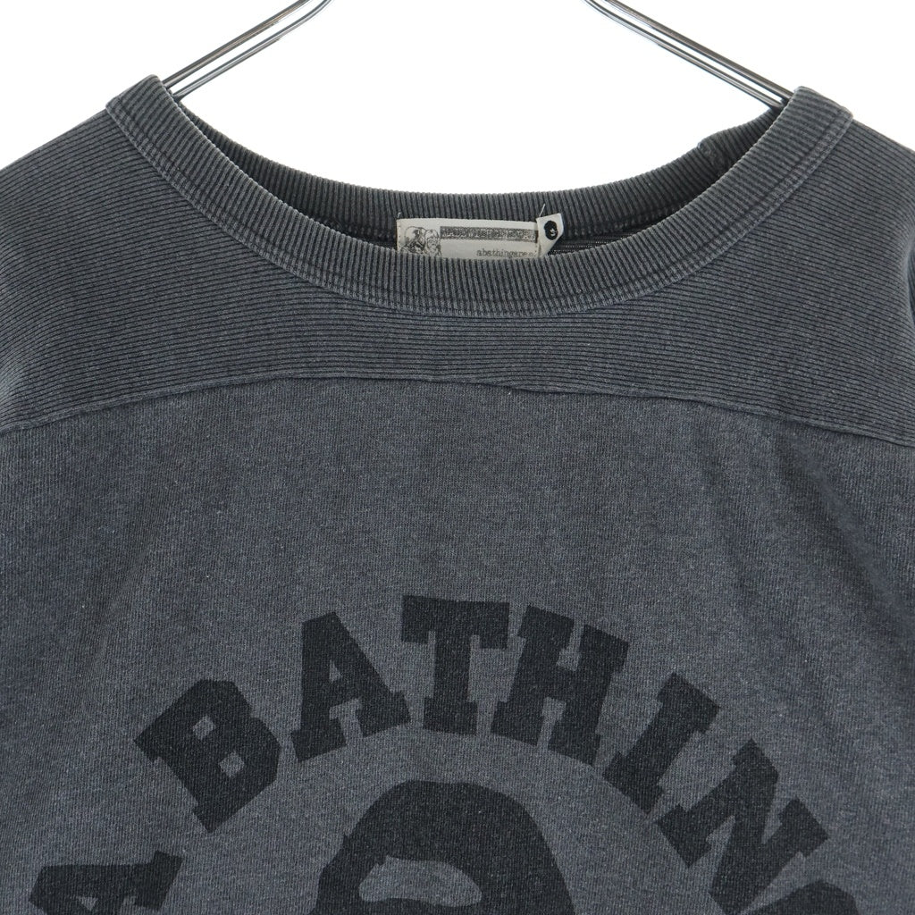 A BATHING APE(アベイシングエイプ) ロゴプリント クルーネック スウェットトレーナー グレー