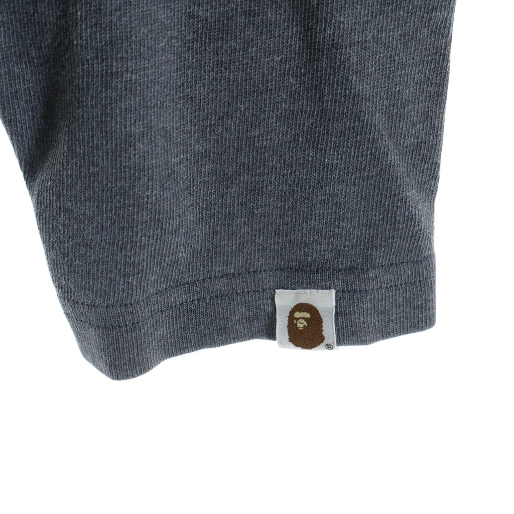 A BATHING APE(アベイシングエイプ) ロゴプリント クルーネック スウェットトレーナー グレー