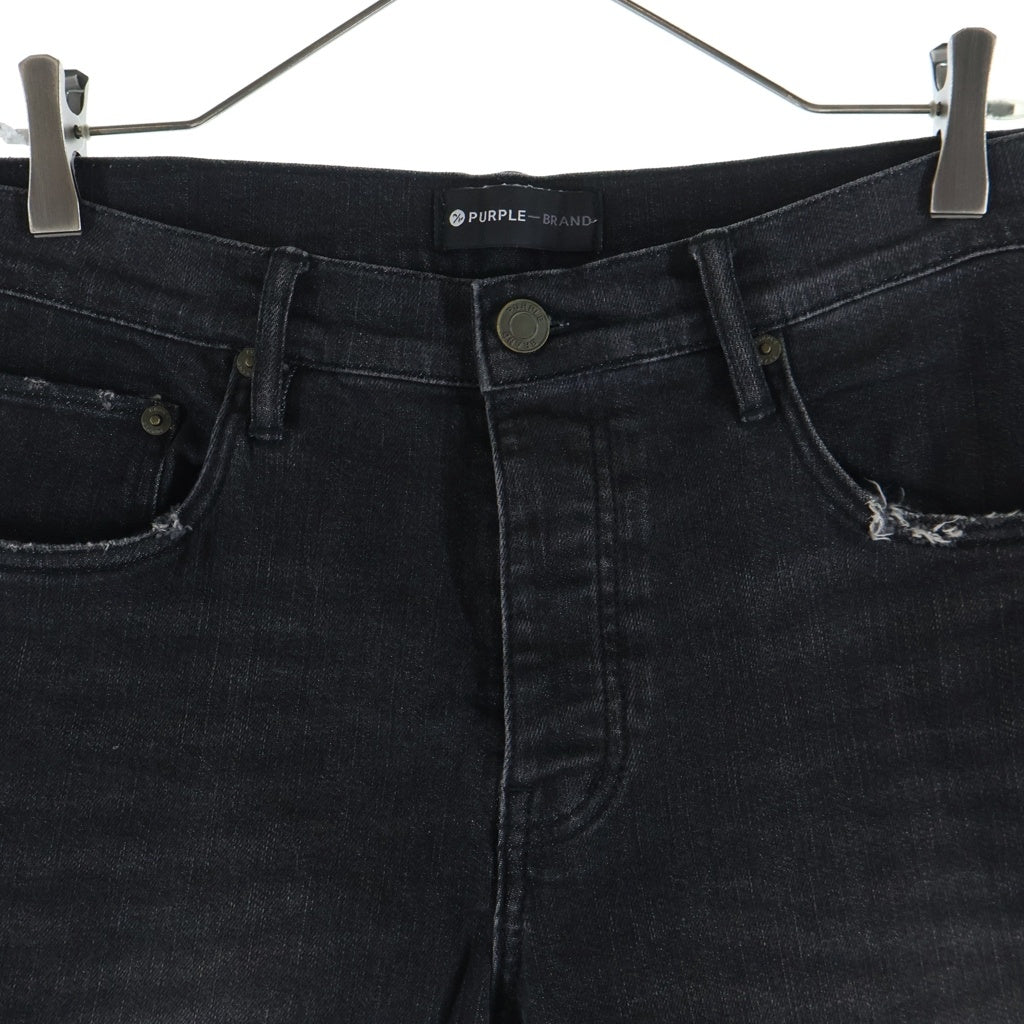 PURPLE BRAND(パープルブランド) LOW RISE SKINYY ローライズ スキニージーンズ デニムパンツ ブラック P001