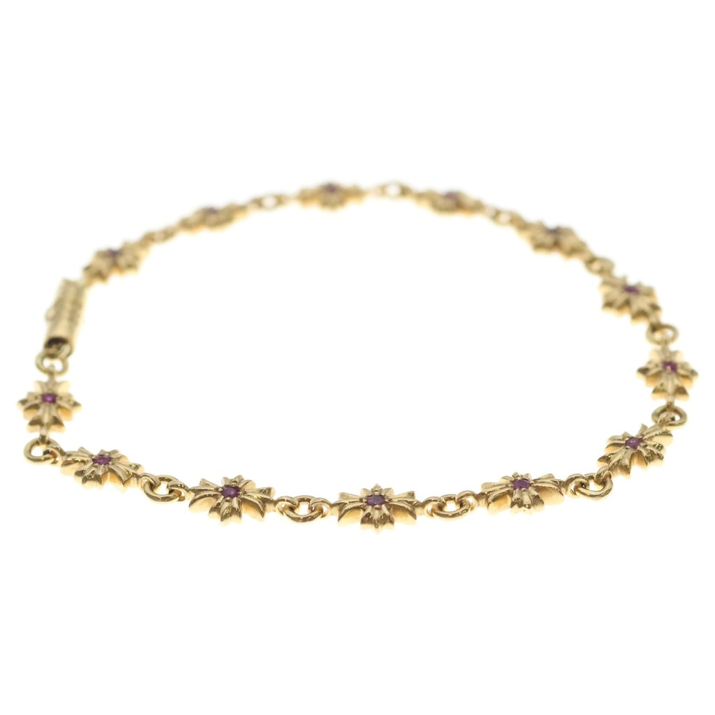CHROME HEARTS(クロムハーツ) 22K TNY E CH PLS P PINK SAPPHIRE タイニーECHプラス PAVEピンクサファイア ブレスレット ゴールド