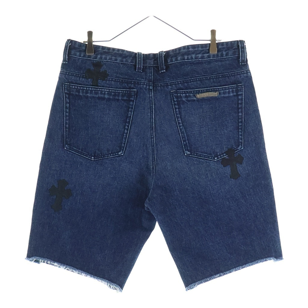 CHROME HEARTS(クロムハーツ) DENIM SHORTS クロスパッチ付き カットオフデニムショーツ インディゴ