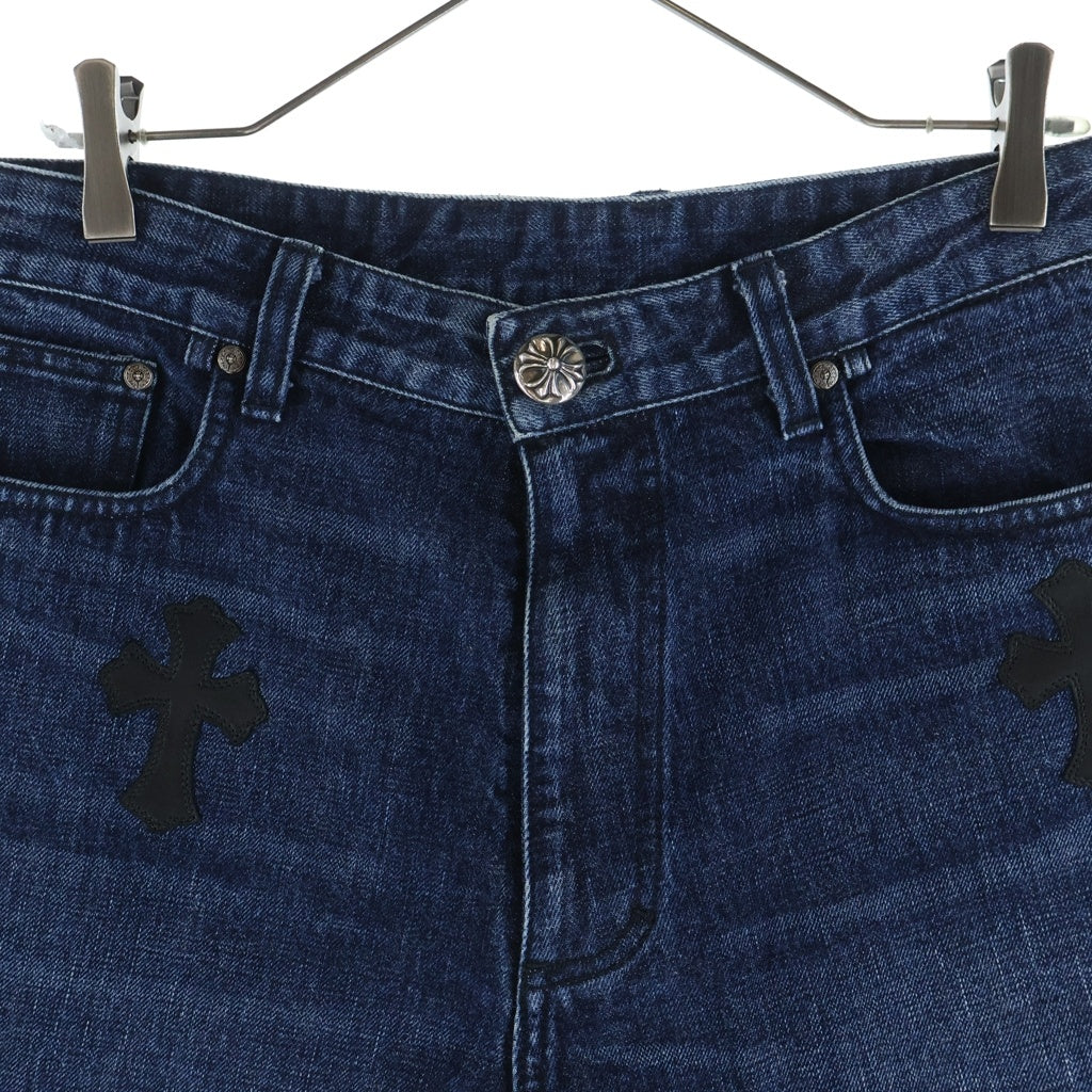 CHROME HEARTS(クロムハーツ) DENIM SHORTS クロスパッチ付き カットオフデニムショーツ インディゴ