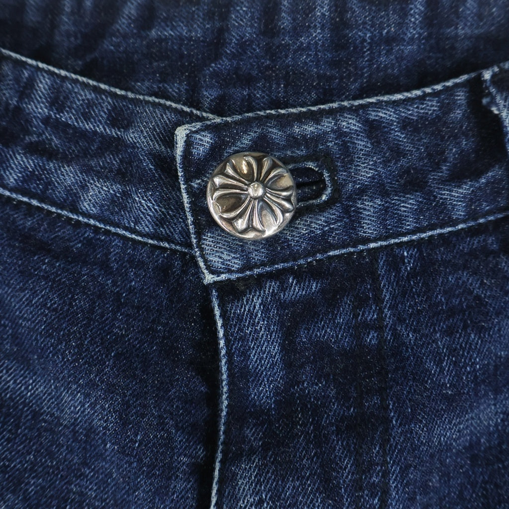 CHROME HEARTS(クロムハーツ) DENIM SHORTS クロスパッチ付き カットオフデニムショーツ インディゴ