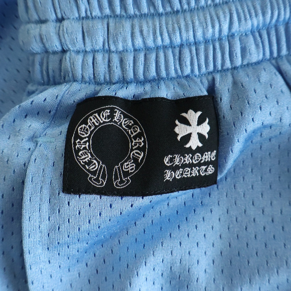 CHROME HEARTS(クロムハーツ) MESH WARM UP JERSEY メッシュ バーシティー ジャージー CHプリントメッシュ ハーフパンツ ブルー