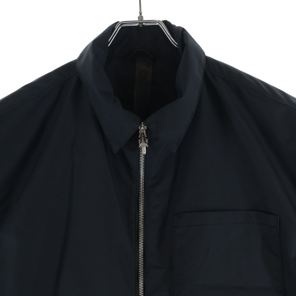 CHROME HEARTS(クロムハーツ) SEDATED カーペンターレザーポケットナイロンジップ 半袖シャツ ブラック