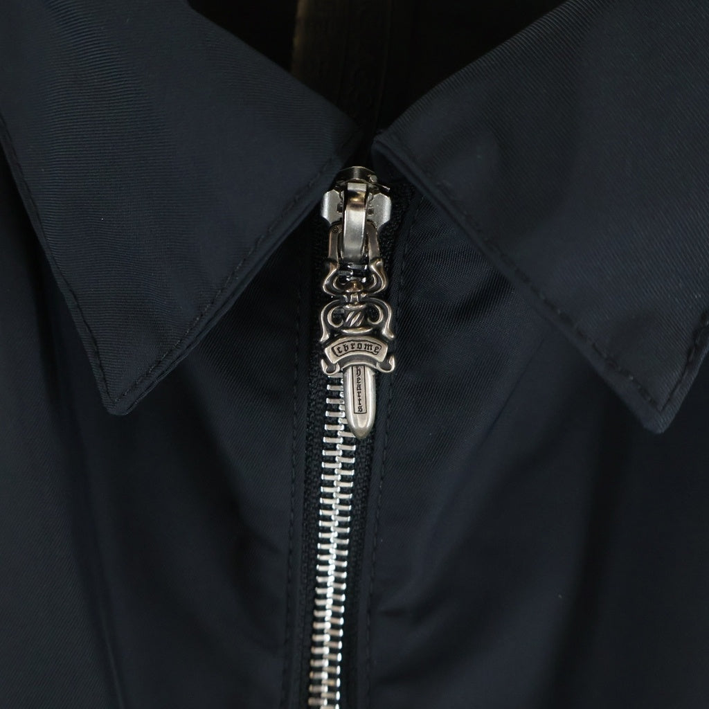 CHROME HEARTS(クロムハーツ) SEDATED カーペンターレザーポケットナイロンジップ 半袖シャツ ブラック