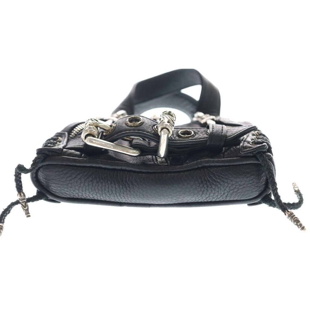 CHROME HEARTS(クロムハーツ) JJ DEAN MINI JJディーン ダガージップ クロスボール レザーハンドバッグ ブラック レディース