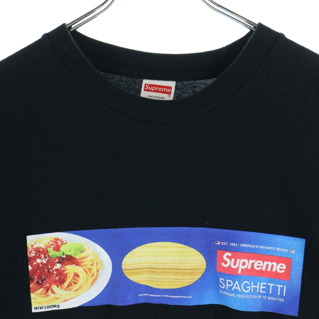SUPREME(シュプリーム) 21AW Spaghetti Tee スパゲッティ プリント クルーネック半袖Tシャツ カットソー ブラック