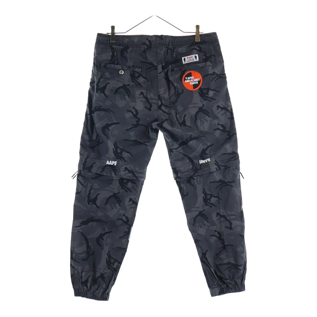 AAPE BY A BATHING APE(エーエイプバイアベイシングエイプ) ロゴプリント カモフラ カーゴイージーパンツ AAPPTM6486XAC グレー