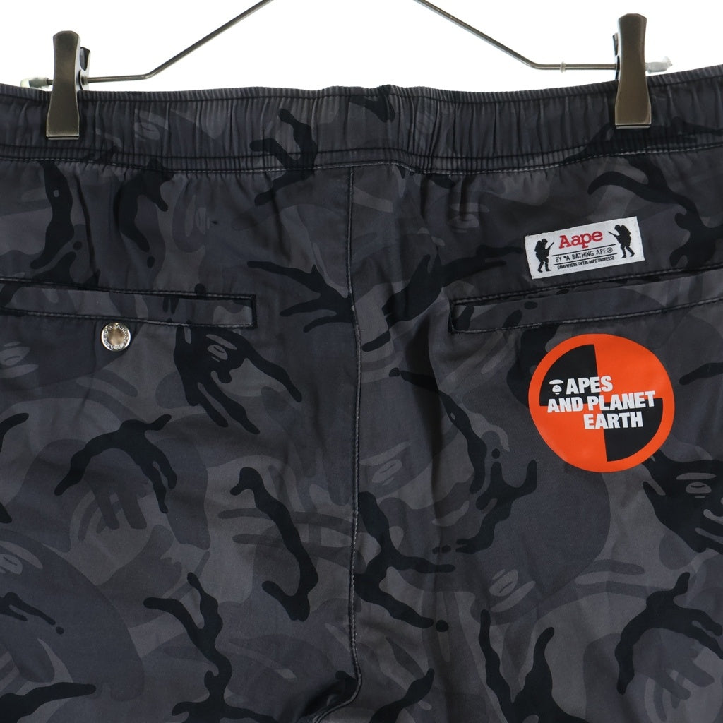 AAPE BY A BATHING APE(エーエイプバイアベイシングエイプ) ロゴプリント カモフラ カーゴイージーパンツ AAPPTM6486XAC グレー