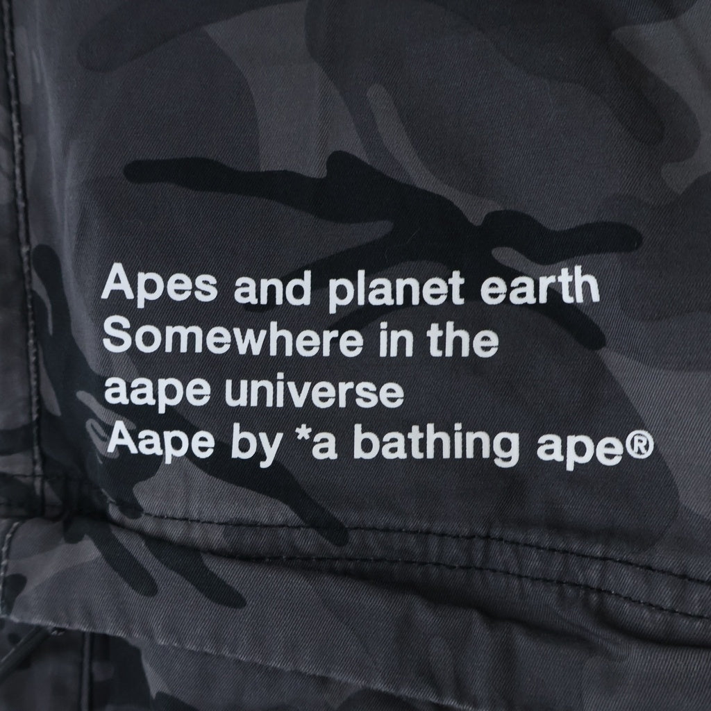 AAPE BY A BATHING APE(エーエイプバイアベイシングエイプ) ロゴプリント カモフラ カーゴイージーパンツ AAPPTM6486XAC グレー