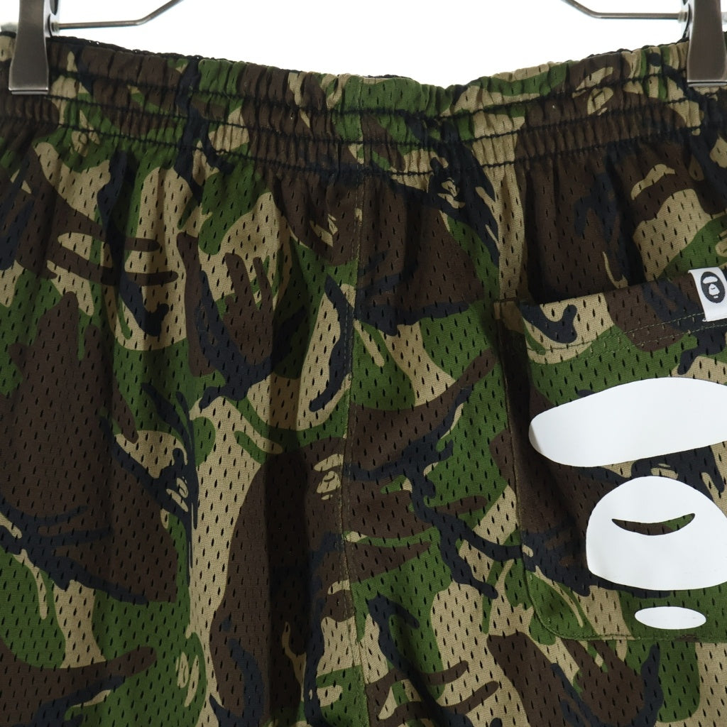 AAPE BY A BATHING APE(エーエイプバイアベイシングエイプ) ポケットプリント カモフラ メッシュハーフパンツ ショーツ AAPSPM6508XXC カモ