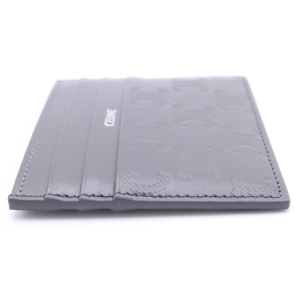 CELINE(セリーヌ) LARGE CARD HOLDER 10K913FQD.10AN トリオンフ エンボス加工 カードホルダー カーフスキン グレー レディース