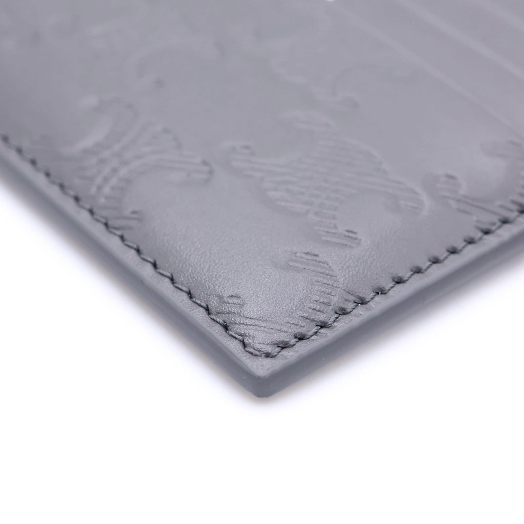 CELINE(セリーヌ) LARGE CARD HOLDER 10K913FQD.10AN トリオンフ エンボス加工 カードホルダー カーフスキン グレー レディース