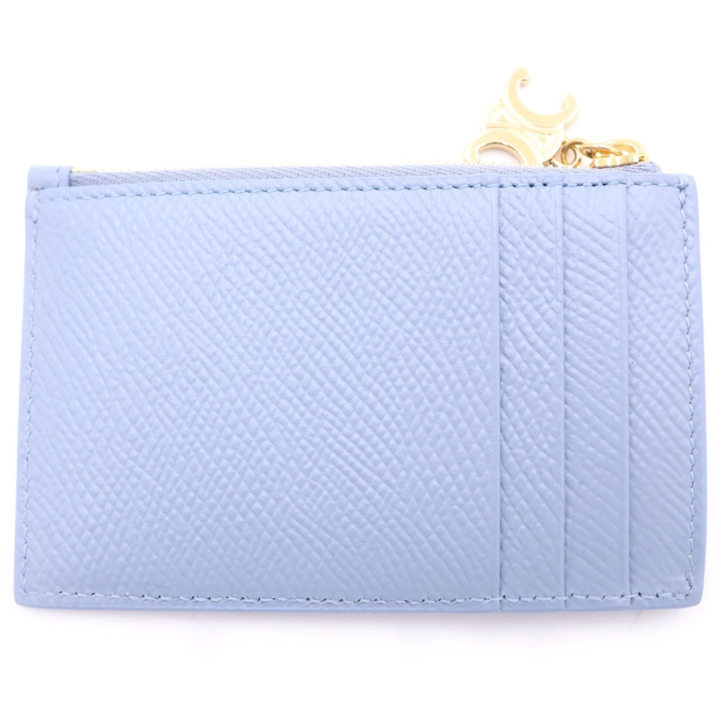 CELINE(セリーヌ) ZIPPED CARD HOLDER トリオンフ ジップ付きカードケース カードホルダー 財布 ブルー 10M083FVO.05LM レディース