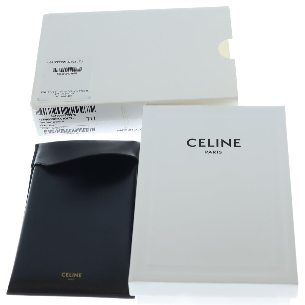 CELINE(セリーヌ) トリオンフ ブラス パール ネックレス ゴールド 461NG6BRM.01GI.TU レディース